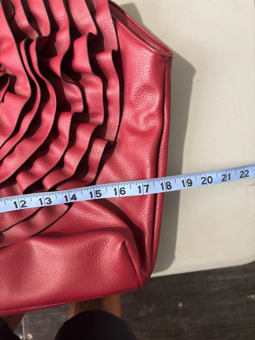 Black Rivet Red Flower Large Hand‎ Bag